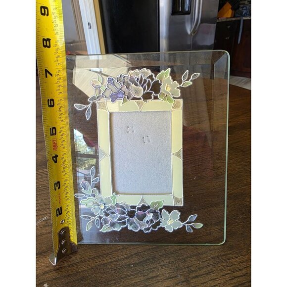 Hand-Painted Floral Glass Photo Frame 3.5" X 5" - Picture 5 of 15